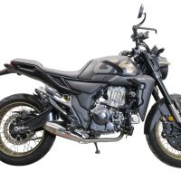 Scarico compatibile con Zontes 350 GK 2022-2024, Ultracone, Scarico completo racing, fornito con db killer estraibile e collettore, non legale per uso stradale