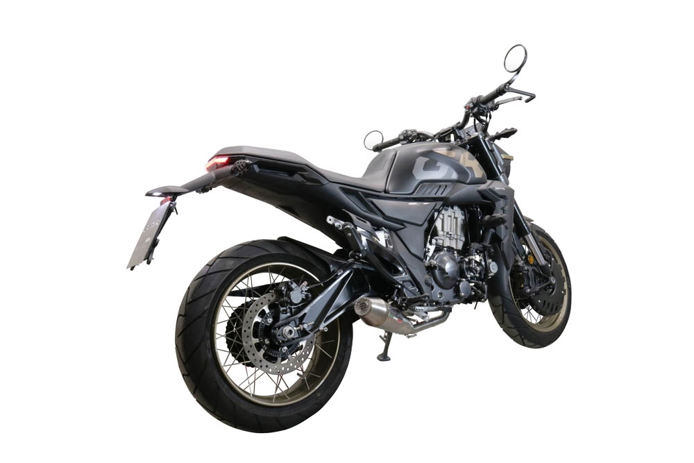Scarico compatibile con Zontes 350 GK 2022-2024, Ultracone, Scarico completo racing, fornito con db killer estraibile e collettore, non legale per uso stradale