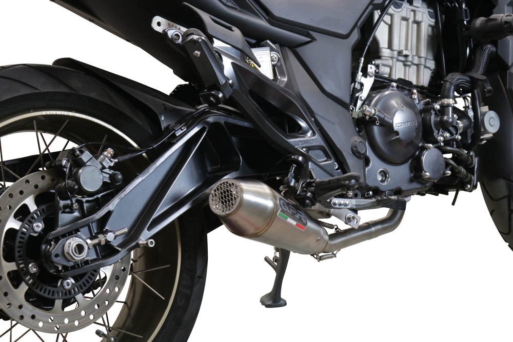 Scarico compatibile con Zontes 350 GK 2022-2024, Ultracone, Scarico completo racing, fornito con db killer estraibile e collettore, non legale per uso stradale
