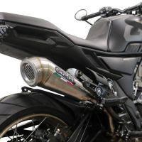 Exhaust system compatible with Zontes 350 R1 2022-2024, Powercone Evo, Homologated legal slip-on exhaust including removable db killer and link pipe 