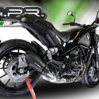 Scarico compatibile con Benelli Leoncino 500 Trail 2017-2024, Gpe Ann. Black titanium, Scarico omologato, silenziatore con db killer estraibile e raccordo specifico