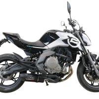 Scarico compatibile con Cf Moto 650 Nk 2021-2024, Furore Nero, Terminale di scarico Racing, con raccordo specifico e db killer estraibile