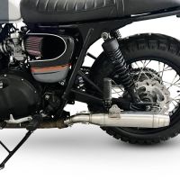 Exhaust compatible with Triumph BONNEVILLE T100 2001-2014, Deeptone Inox, Dual Homologated legal slip-on exhaust including removable db killers and link pipes 