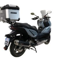 Top case GPR TECH compatible with  Sym ADX 300 2024/2026 e5 Plus GPR TECH Top case in aluminum, silver color with specific plate included Capacity 45 LT.