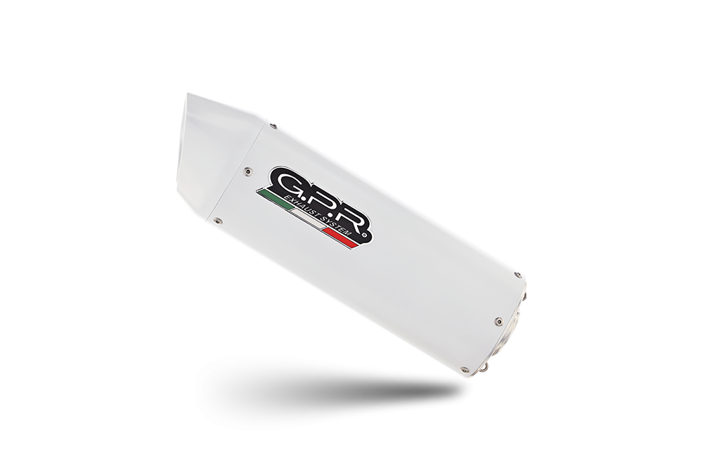 Scarico GPR compatibile con  Ktm Lc8 990 Adventure - R - DAKAR  2006-2014, Albus Ceramic, Coppia di silenziatori di scarico omologati, con flangia specifica, con db killer estraibili