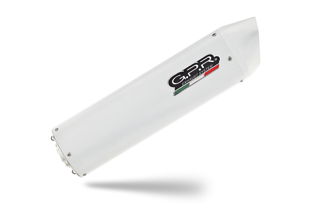 Scarico GPR compatibile con  Ktm Lc8 990 Adventure - R - DAKAR  2006-2014, Albus Ceramic, Coppia di silenziatori di scarico omologati, con flangia specifica, con db killer estraibili