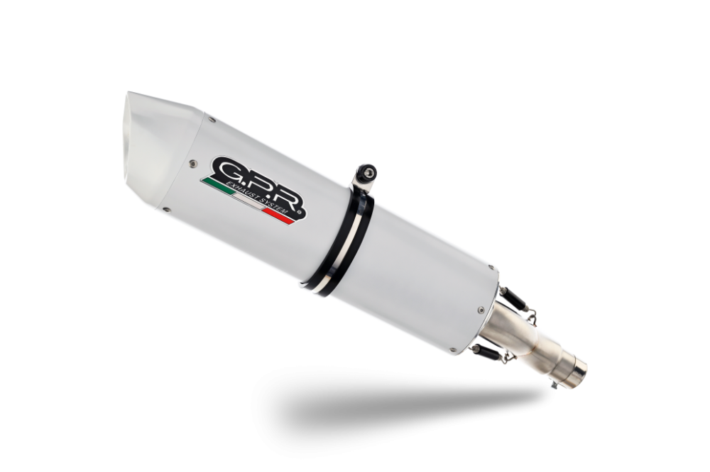 Scarico GPR compatibile con  Bmw K 1200 Gt 2006-2008, Albus Ceramic, Terminale di scarico omologato,fornito con db killer estraibile,catalizzatore e collettore