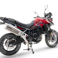 Exhaust compatible with Triumph Tiger 900 GT / Pro / Rally Pro 2024-2025, Hyper Sonic Titanium, Homologated legal slip-on exhaust including removable db killer and link pipe 