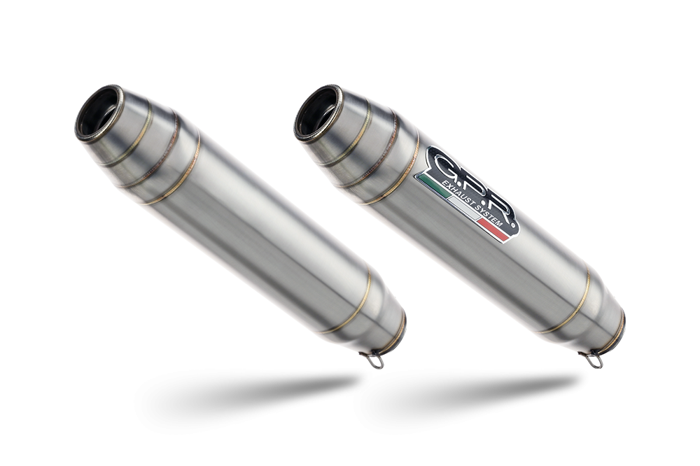 Scarico GPR compatibile con  Aprilia Dorsoduro 750  2008-2016, Deeptone Inox, Coppia di silenziatori di scarico racing, con raccordo, articolo senza omologazione