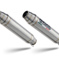 Scarico GPR compatibile con  Aprilia Dorsoduro 750  2008-2016, Deeptone Inox, Coppia di silenziatori di scarico racing, con raccordo, articolo senza omologazione