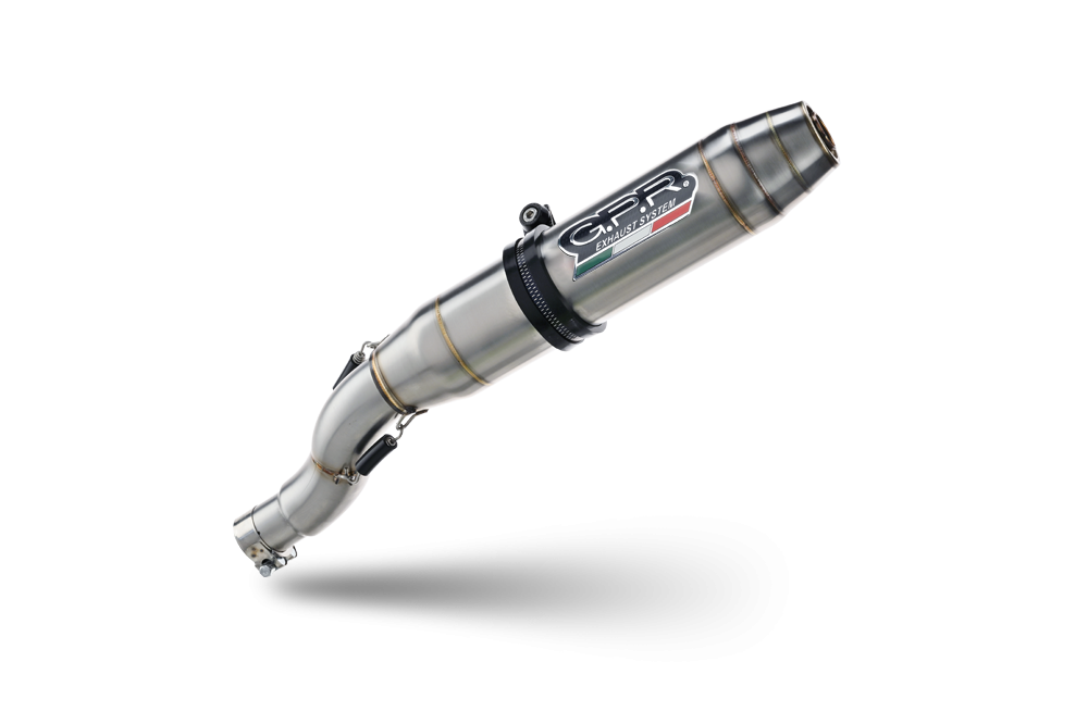 Scarico GPR compatibile con  Aprilia Dorsoduro 750  2008-2016, Deeptone Inox, Coppia di silenziatori di scarico racing, con raccordo, articolo senza omologazione