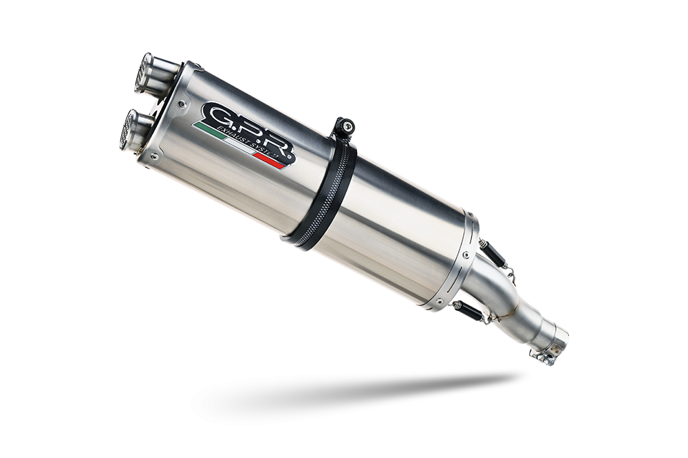 Scarico GPR compatibile con  Bmw R 1250 Gs -Adventure 2021-2024, Dual Inox, Scarico omologato, silenziatore con db killer estraibile e raccordo specifico