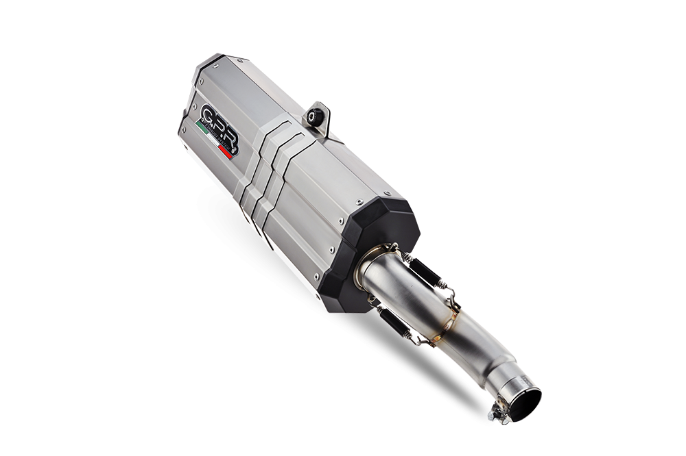 GPR exhaust compatible with  Ktm LC 8 Super Adventure 1290  R 2021-2024, Sonic Titanium, Homologated legal full system exhaust, including removable db killer and catalyst 