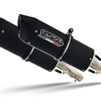 Scarico GPR compatibile con  Royal Enfield Continental 650 2019-2020, Furore Evo4 Nero, Coppia di terminali di scarico omologati, forniti con db killer removibile, catalizzatori e raccordi specifici
