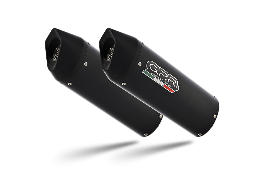 Scarico GPR compatibile con  Royal Enfield Continental 650 2019-2020, Furore Evo4 Nero, Coppia di terminali di scarico omologati, forniti con db killer removibile, catalizzatori e raccordi specifici