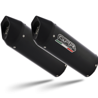 Scarico GPR compatibile con  Royal Enfield Continental 650 2019-2020, Furore Evo4 Nero, Coppia di terminali di scarico omologati, forniti con db killer removibile, catalizzatori e raccordi specifici