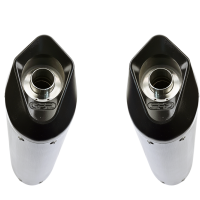Scarico GPR compatibile con  Kawasaki ZX-10R 2006-2007, Furore Nero, Coppia di silenziatori di scarico omologati, con flangia specifica, con db killer estraibili