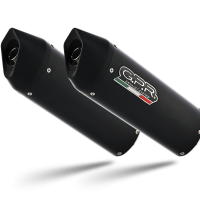 Scarico GPR compatibile con  Kawasaki ZX-10R 2006-2007, Furore Nero, Coppia di silenziatori di scarico omologati, con flangia specifica, con db killer estraibili