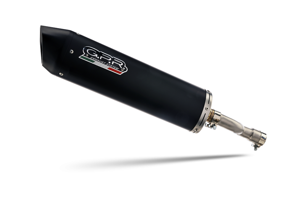Scarico GPR compatibile con  Sym Simphony 125 S - SR 2008-2014, Furore Nero, Scarico completo racing, fornito con db killer estraibile e collettore, non conforme per uso stradale