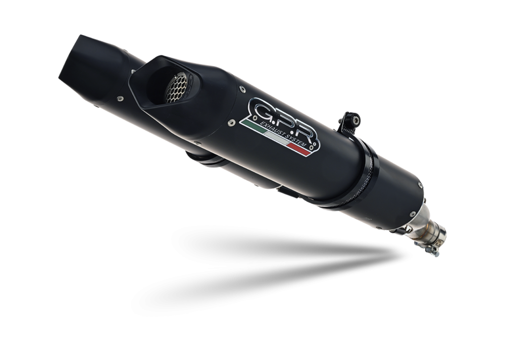 Scarico GPR compatibile con  Aprilia Dorsoduro 900 2017-2020, Furore Evo4 Nero, Coppia di terminali di scarico omologati, forniti con db killer removibili e raccordi specifici