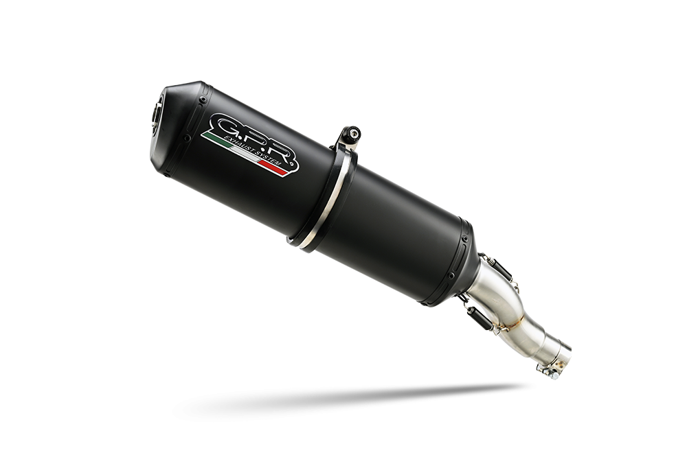 Scarico GPR compatibile con  Kawasaki Er 6 N - F  2005-2011, Ghisa , Terminale di scarico omologato, fornito con db killer estraibile, catalizzatore e raccordo specifico