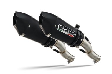 Scarico GPR compatibile con  Ducati Hypermotard 1100 -1100 Evo  2007-2012, Gpe Ann. Black titanium, Coppia di terminali di scarico omologati, forniti con db killer removibili e raccordi specifici