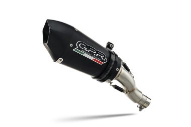 Scarico GPR compatibile con  Benelli Leoncino 500 Trail 2017-2024, Gpe Ann. Black titanium, Scarico omologato, silenziatore con db killer estraibile e raccordo specifico