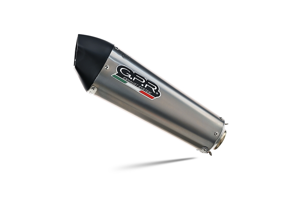 Scarico compatibile con Honda Cbr 125 R 2004-2010, Gpe Ann. titanium, Silenziatore di scarico omologato, con flangia specifica, con db killer estraibile