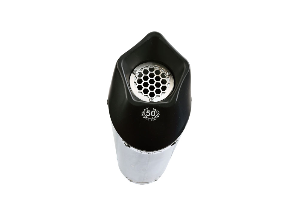 Scarico compatibile con Voge 900DSX 2024-2025, GP Evo4 Titanium, Scarico omologato, silenziatore con db killer estraibile e raccordo specifico