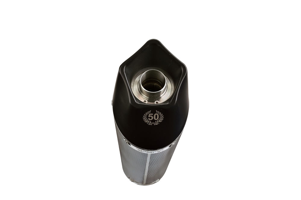 Scarico compatibile con Honda Cbr 125 R 2004-2010, Gpe Ann. Poppy, Silenziatore di scarico omologato, con flangia specifica, con db killer estraibile