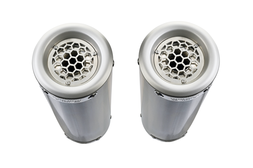 Scarico GPR compatibile con  Triumph Speed Triple 1050  2005-2010, M3 Inox , Coppia di terminali di scarico omologati, forniti con db killer removibili e raccordi specifici