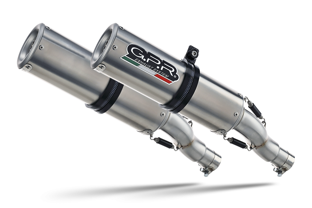 Scarico GPR compatibile con  Triumph Speed Triple 1050  2005-2010, M3 Inox , Coppia di terminali di scarico omologati, forniti con db killer removibili e raccordi specifici