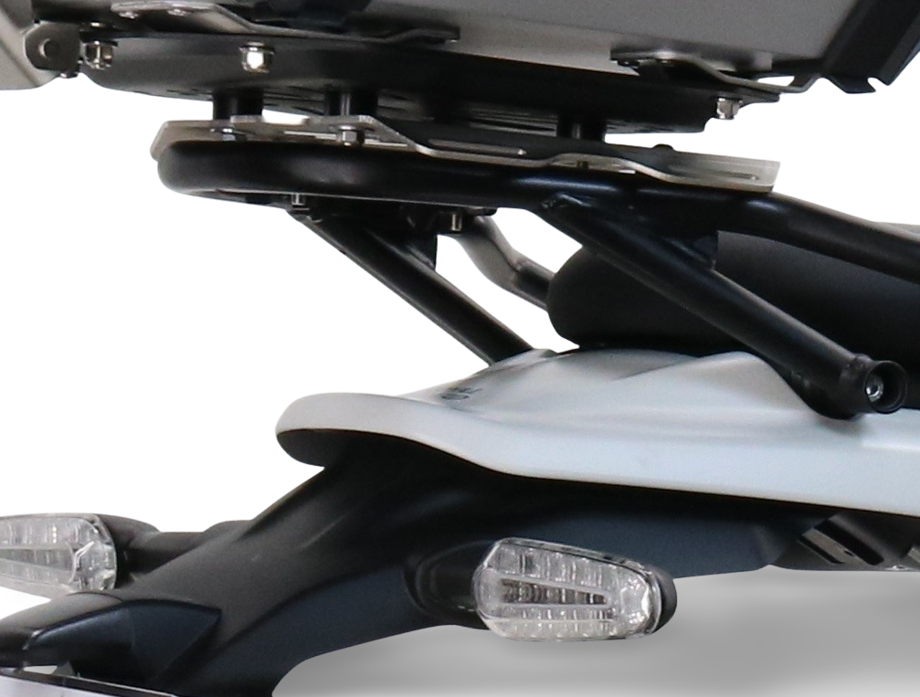 Top case GPR TECH compatible with  Royal Enfield Himalayan 450 2024/2025 e5 Plus GPR TECH Top case in aluminum, black color with specific plate included Capacity 35 LT.