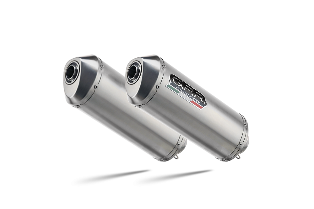 Scarico GPR compatibile con  Aprilia Tuono R 1000 Factory  2006-2010, Satinox, Coppia di terminali di scarico omologati, forniti con db killer removibili e raccordi specifici