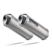 Scarico GPR compatibile con  Aprilia Tuono R 1000 Factory  2006-2010, Satinox, Coppia di terminali di scarico omologati, forniti con db killer removibili e raccordi specifici