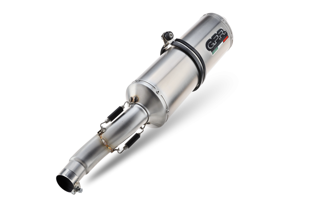Scarico GPR compatibile con  Aprilia Tuono R 1000 Factory  2006-2010, Satinox, Coppia di terminali di scarico omologati, forniti con db killer removibili e raccordi specifici