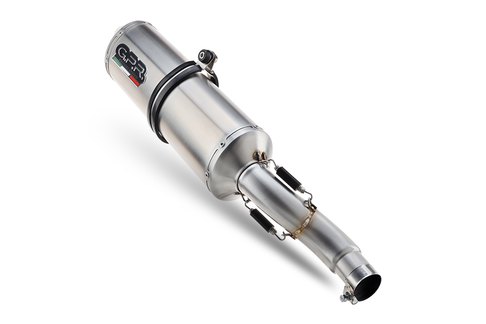 Scarico compatibile con Suzuki Burgman An 650 2013-2016, Satinox, Scarico completo omologato,fornito con db killer estraibile,catalizzatore e collettore