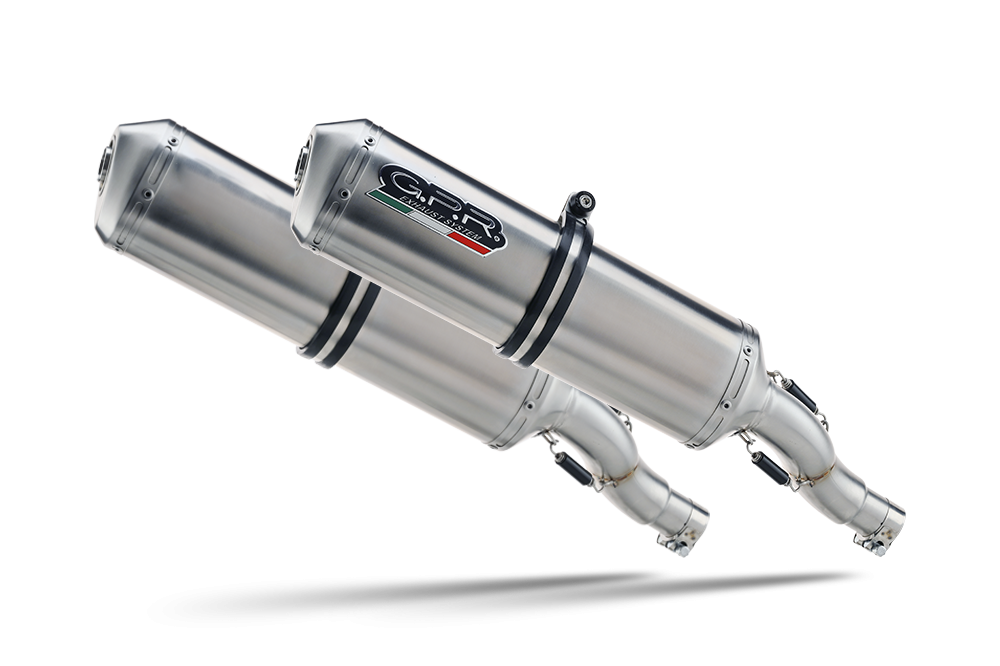 Scarico GPR compatibile con  Aprilia Tuono R 1000 Factory  2006-2010, Satinox, Coppia di terminali di scarico omologati, forniti con db killer removibili e raccordi specifici