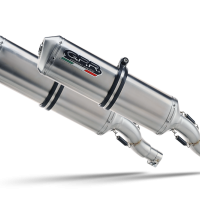 Scarico GPR compatibile con  Aprilia Tuono R 1000 Factory  2006-2010, Satinox, Coppia di terminali di scarico omologati, forniti con db killer removibili e raccordi specifici