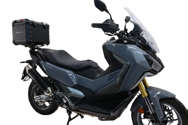 Top case GPR TECH compatible with  Sym ADX TG 400 2024/2026 e5 Plus GPR TECH Top case in aluminum, black color with specific plate included Capacity 26 LT.