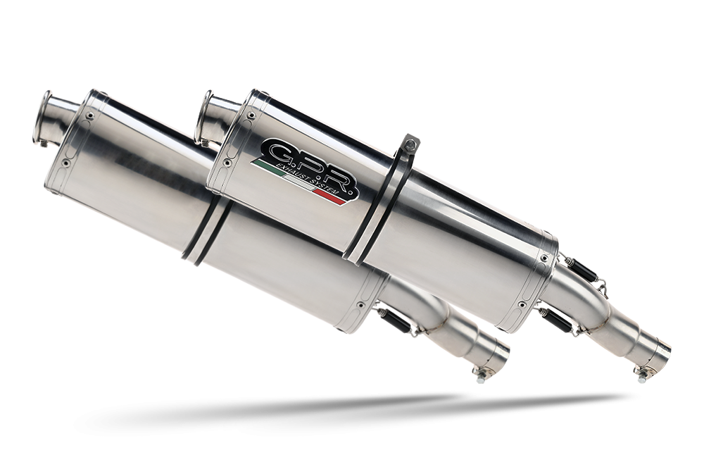 Scarico GPR compatibile con  Aprilia Sl -Falco 1000 2000-2004, Trioval, Coppia di terminali di scarico omologati, forniti con db killer removibili e raccordi specifici