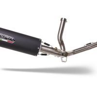 Scarico compatibile con Suzuki V-Strom DL650 2004-2011, Furore Nero, Terminale di scarico semi-completo, omologato, con db killer estraibile e raccordo specifico