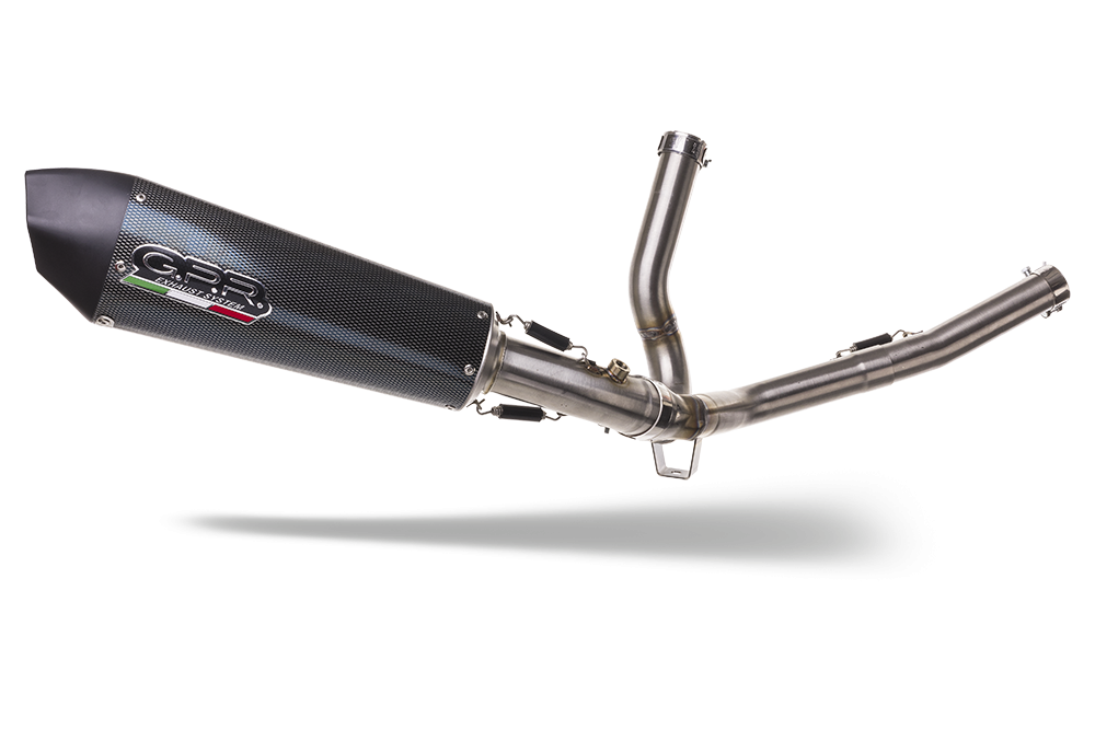 Exhaust compatible with Suzuki V-Strom DL650 2017-2020, GP Evo4 Poppy, Homologated legal Mid-full system exhaust, including removable db killer and catalyst 