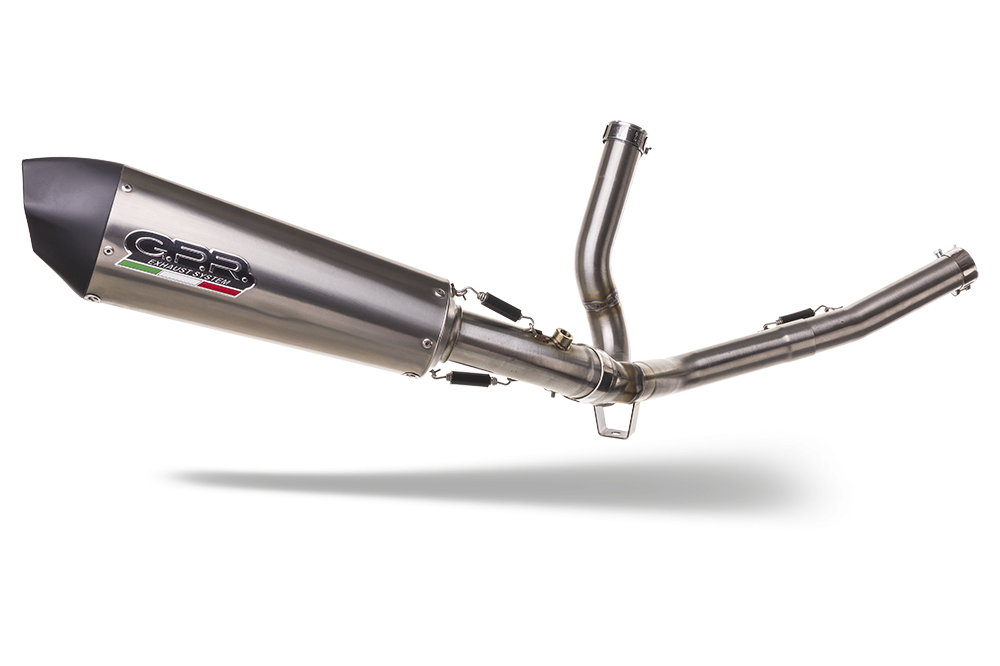 Scarico compatibile con Suzuki V-Strom DL650 2004-2011, Gpe Ann. titanium, Terminale di scarico semi-completo, omologato, con db killer estraibile e raccordo specifico
