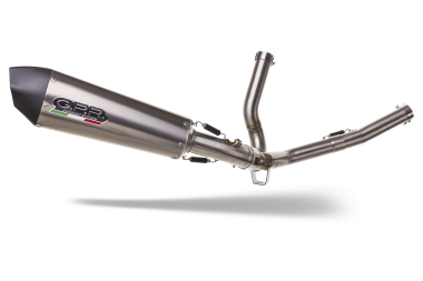Exhaust compatible with Suzuki V-Strom DL650 2004-2011, Gpe Ann. titanium, Homologated legal mid-full system exhaust including removable db killer 