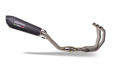 Exhaust compatible with Triumph Daytona 660 2023-2025, GP Evo4 Black Titanium, Homologated legal full system exhaust, including removable db killer and catalyst 