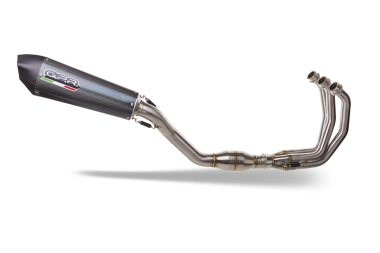 Exhaust compatible with Yamaha Tracer 9 GT 2021-2024, GP Evo4 Poppy, Homologated legal full system exhaust, including removable db killer and catalyst 