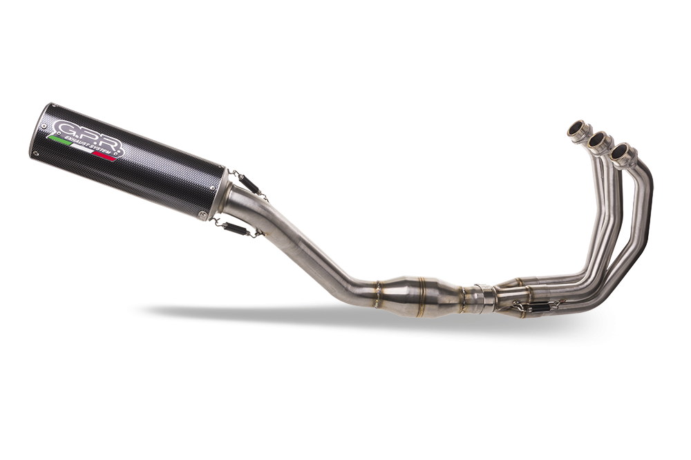 Exhaust compatible with Yamaha Tracer 9 GT 2021-2024, M3 Poppy , Homologated legal full system exhaust, including removable db killer and catalyst 