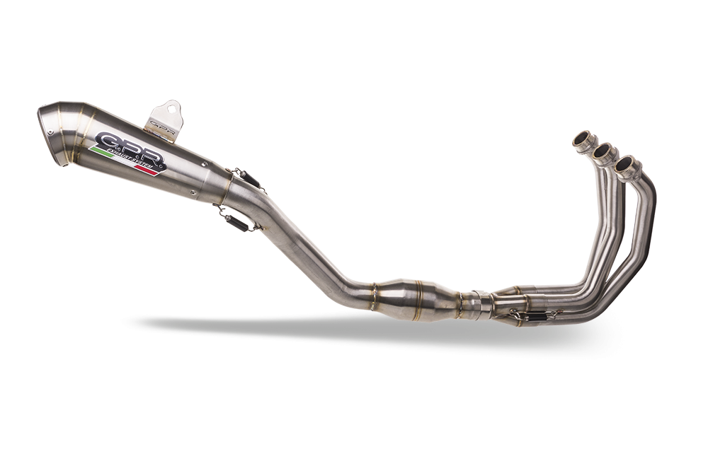 Scarico compatibile con Yamaha Tracer 9 2021-2024, Satinox , Scarico completo omologato,fornito con db killer estraibile,catalizzatore e collettore