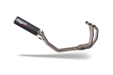 Exhaust compatible with Triumph Trident 660 2021-2024, M3 Black Titanium, Homologated legal full system exhaust, including removable db killer and catalyst 